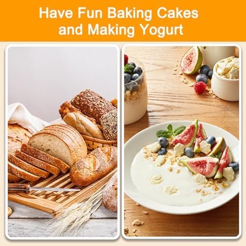 2 PACK Heating Sourdough Bread Baking Supplies,Bread Proofer Sourdough Starter Warmer with 4 Temperature Settings, Round 9 Inch Foldable Proofing Box,Yogurt & Warming Pet Food