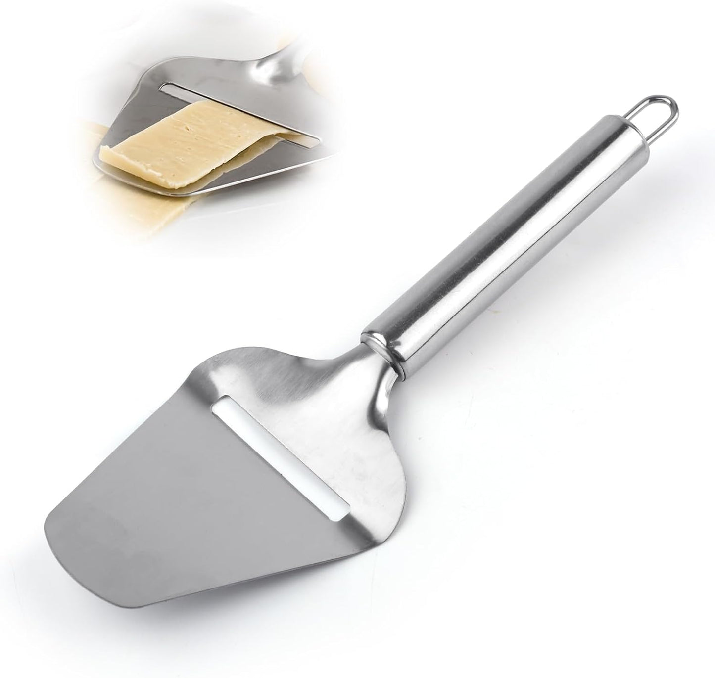 Stainless Steel Cheese Slicer for Block Cheese, Handheld Butter Cutter Shaver Multi-Functional Kitchen Tool for Hard and Semi-Hard Non-Stick Cheeses Grater, Vegetables, Cactus Peeler