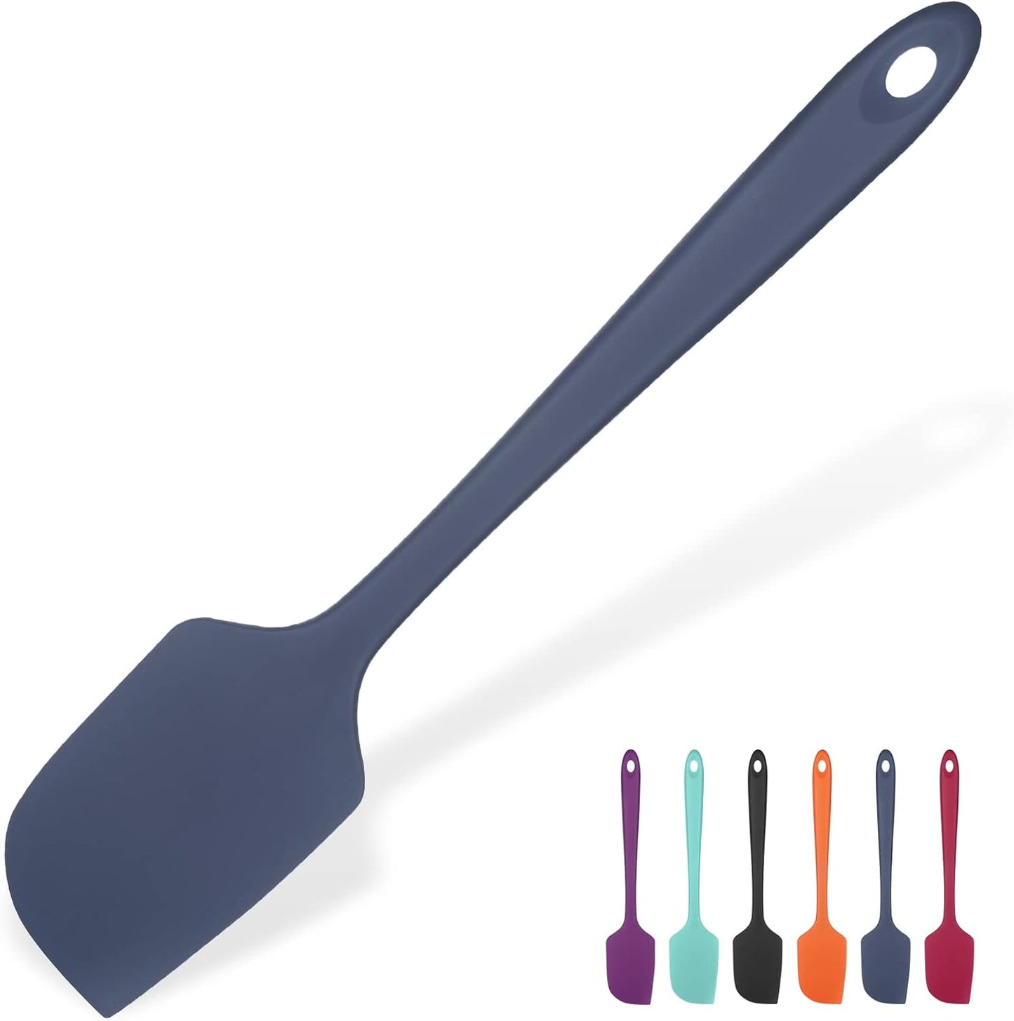 14in Extra Large Silicone Spatula: U-Taste 600ºF Heat Resistant Flexible Silicon Mixing Stirring Cooking Scraping Baking Bowl Scraper Seamless Spreader for Kitchen Nonstick Cookware (Midnight Blue)