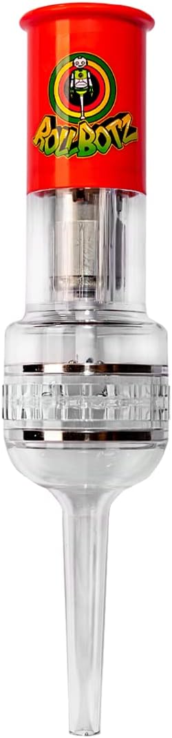 RollBotz RoboKone Filler Bead Grinding Mill with Funnel USB Chargeable Supreme Red