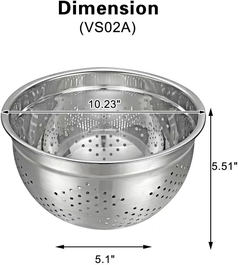 Stainless Steel Colander Mesh Metal Strainer Pasta Rice 5-Quart Strainer Dishwasher Safe