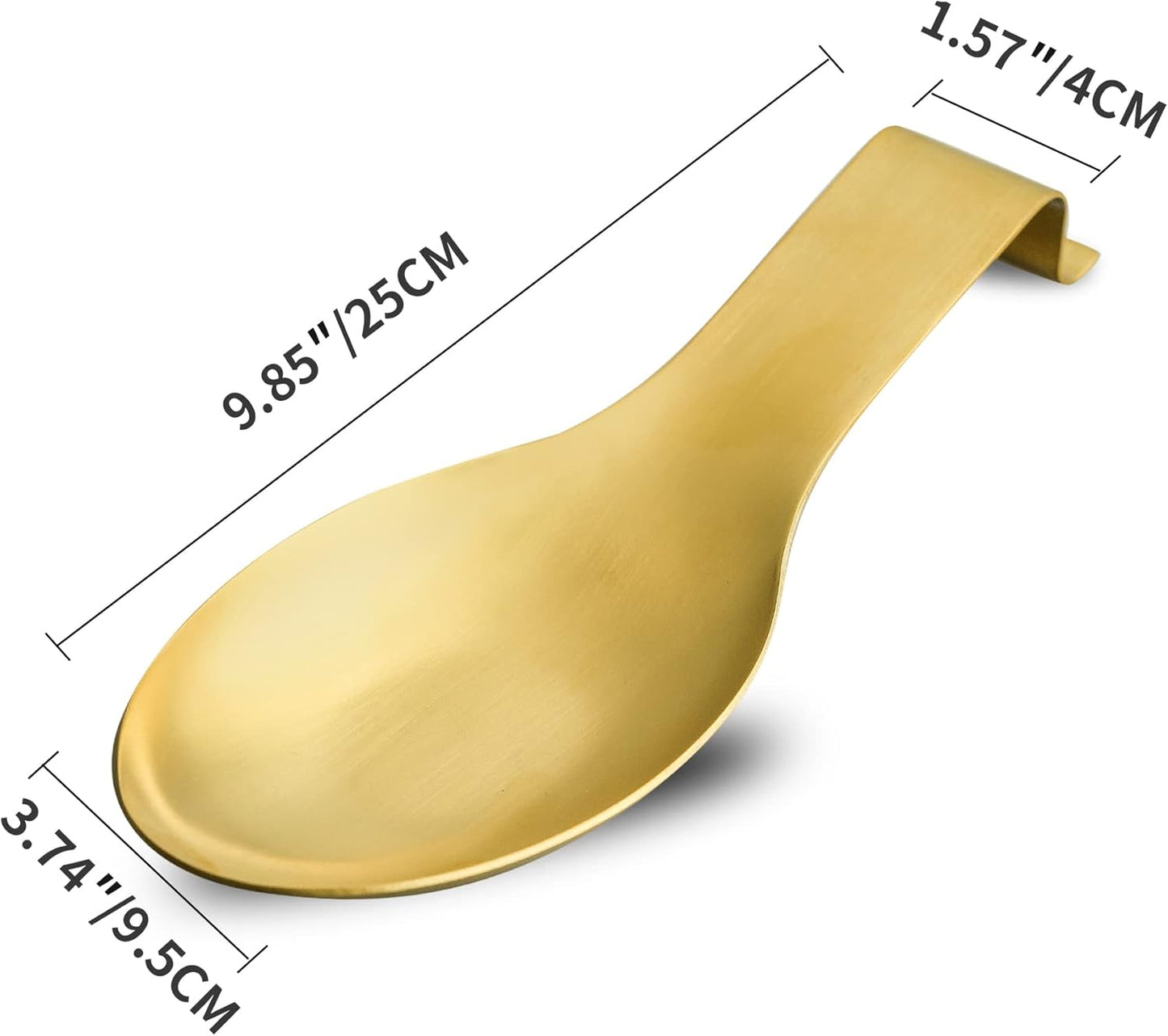 BETTWILLGold Spoon Rest for Kitchen Counter, Stainless Steel Spoon Holder for Stove Top, Spatula Ladle Spoon Utensils Holder, Gold Kitchen Accessories, Gold Cooking Utensiles. (GOLD 2PCS).