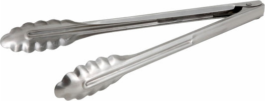 Winco Stainless Steel, Coiled Spring Utility Tong Heavyweight, 12-Inch, Medium