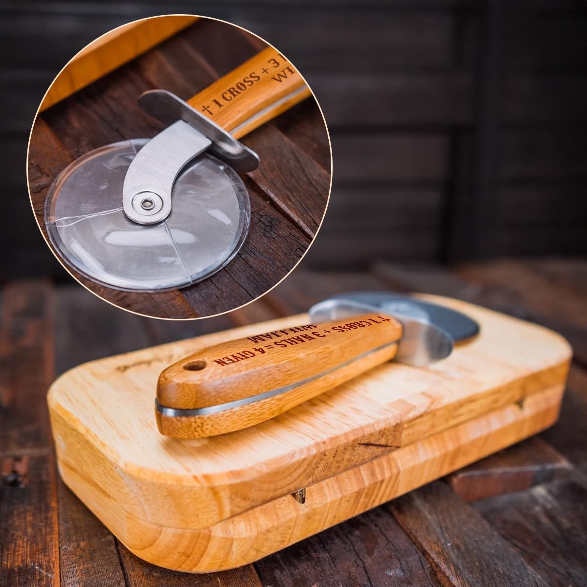 Pizza Cutter Wheel with Sharp Blade - Christian Gifts for Men, Women, Religious Gift for Husband, Birthday & Christmas Present (1 Cross 3 Nails 4 Given)