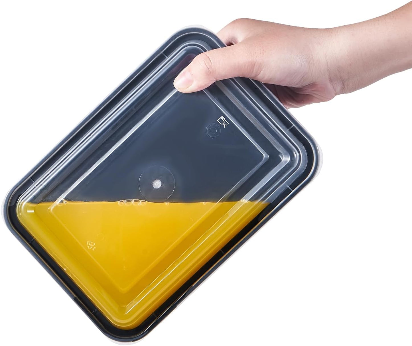 24 oz Meal Prep Containers With Lids Reusable 50 Pack Extra-thick Plastic Food Storage Black Disposable To Go Lunch Box BPA Free Stackable Microwave Dishwasher Freezer Safe (Formerly FULING)