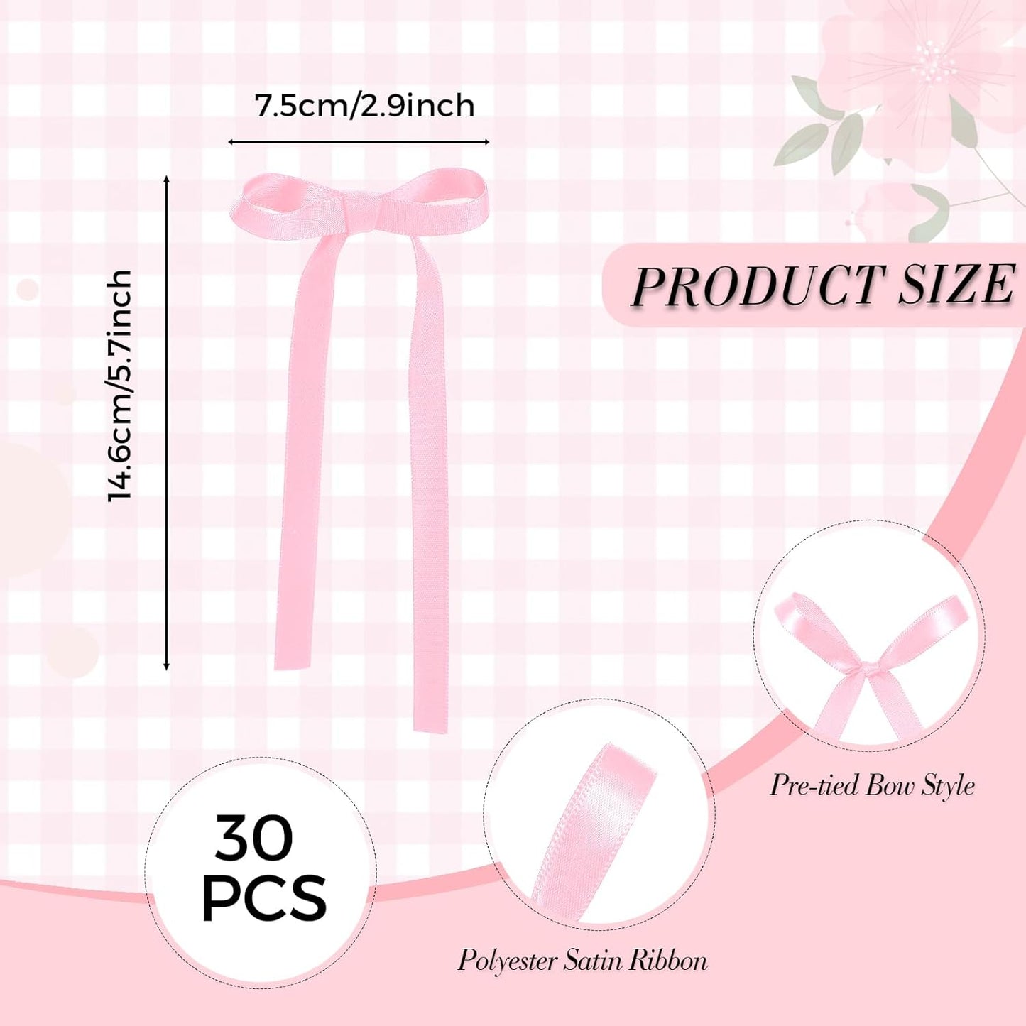 30 Pack Bow Cake Toppers Pink Bows for Cake Coquette Themed Bow Cupcake Toppers Pink Bow Birthday Decorations for Baby Shower Birthday Wedding Bachelorette Party Supplies