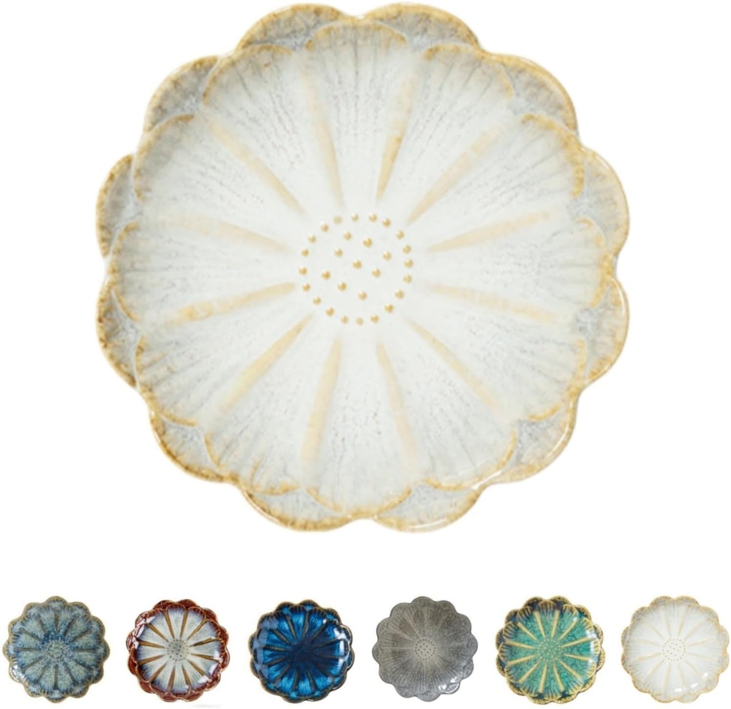 Ceramic Spoon Rest for Stove Top, Flower Cute Spoon Rest for Kitchen Counter, Cooking Spoon Holder for Kitchen Counter, Utensil Rest Spatula Rest Ladle Holder Tong Rest, 1 PC (Retro, Beige)