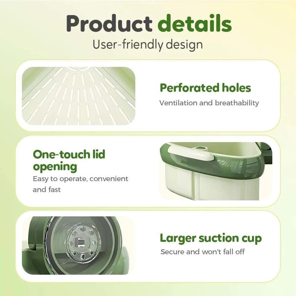 Corner Sink Strainer, 2025 New Upgraded Suction Cup Press Sink Drainer Basket, Automatic Dumping Suction Cup Corner Sinks, Triangle Plastic Sinks Food Catcher Kitchen Faucet Sponge Storage Rack