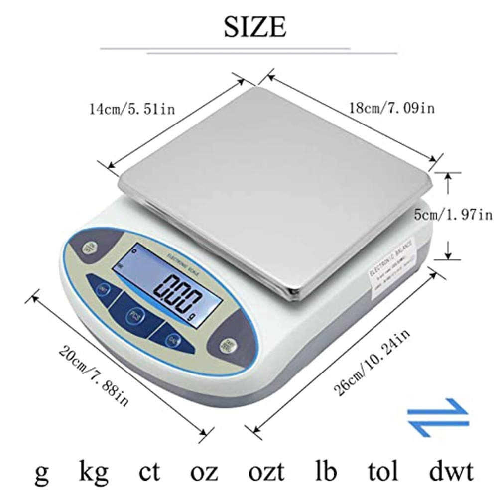 CGOLDENWALL Lab Scale 10kgx0.1g Digital Precision Scale Electronic Balance Laboratory Weighing Industrial Scale Kitchen Counting Scale Scientific Scale Calibrated (10kg, 0.1g)
