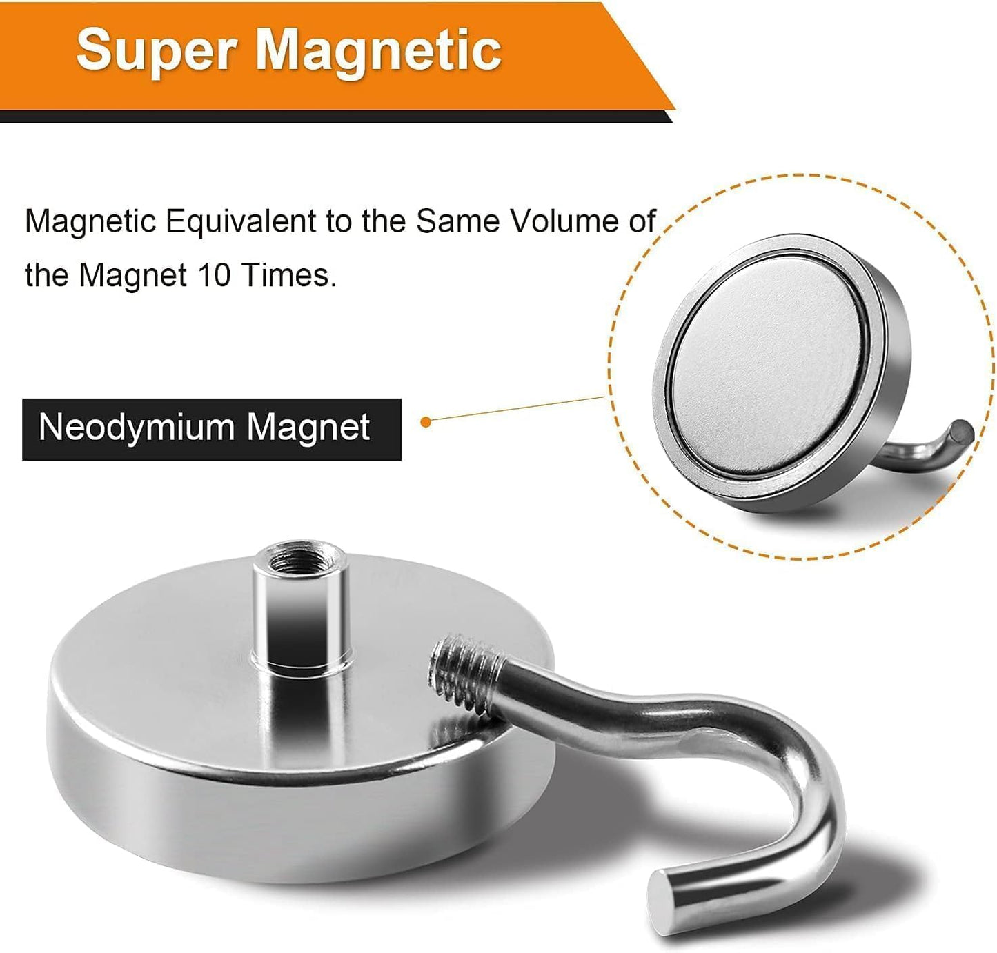 DIYMAG Outdoor Hooks for Hanging String Lights, Magnetic Hooks Strong 118lbs+ Hanging Party Light Wall Cable 2025 Cruise Cabin Ship Essentials Heavy Duty Strong Magnets for Outside Grill 16PCS