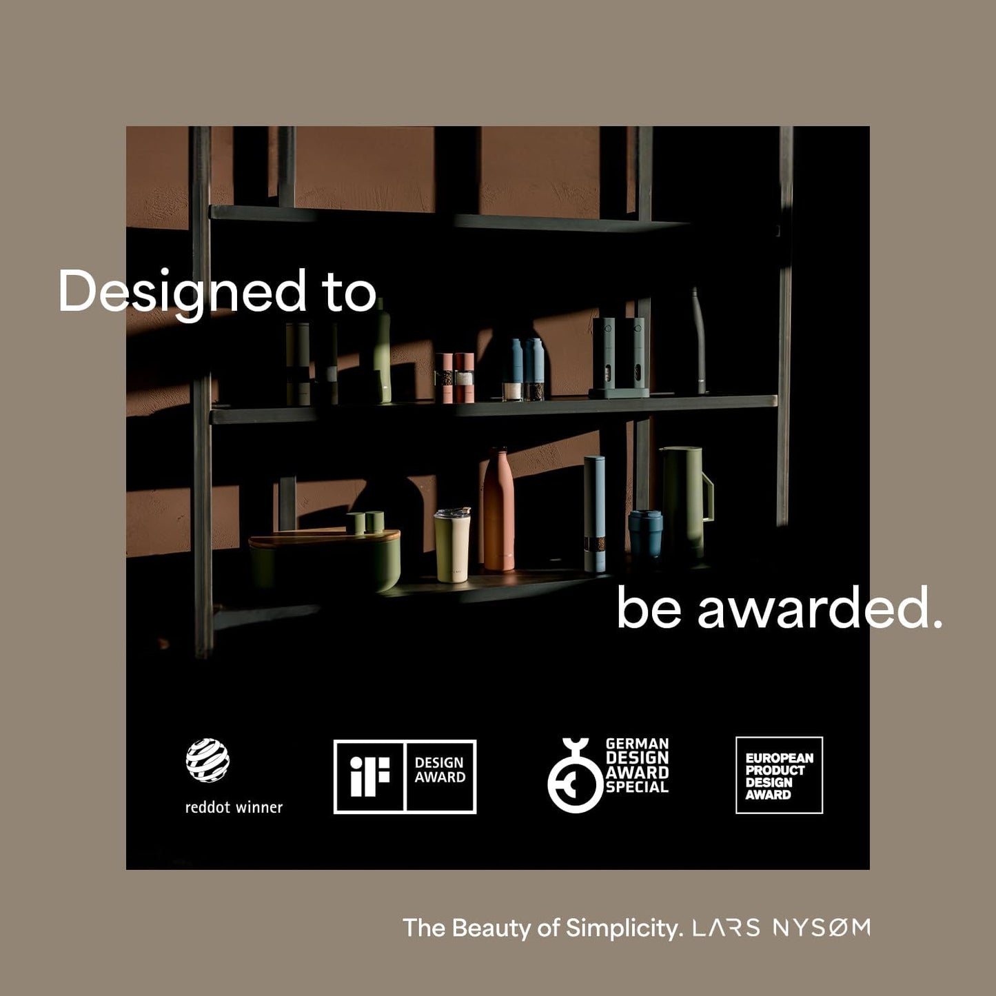 LARS NYSØM Salt and Pepper Grinder Set Manual, Stainless Steel Salt and Pepper Mills with Adjustable Ceramic Grinder I Design Spice Shakers (Berry Red)