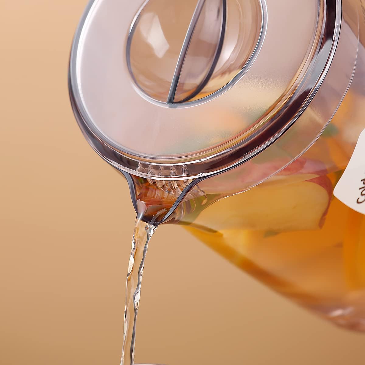 HOMQUEN Plastic Pitcher, 60 Oz/1.8L Water Carafe with Lid, Iced Tea Pitcher, Jar Pitcher, Jug with Handle for Tea, Juices, Milk, Cold or Hot Beverages (1 Pack/Gray)