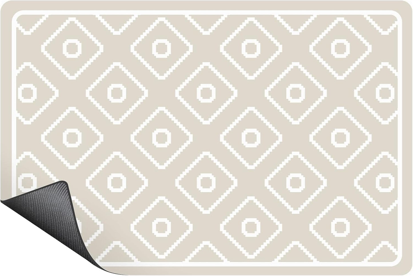 SUEH DESIGN Dish Drying Mat, Absorbent Coffee Mat 23.6 x 15.7 in Quick Dry Kitchen Drying Dish Drain Mat for Kitchen Counter Coffee Bar, Khaki