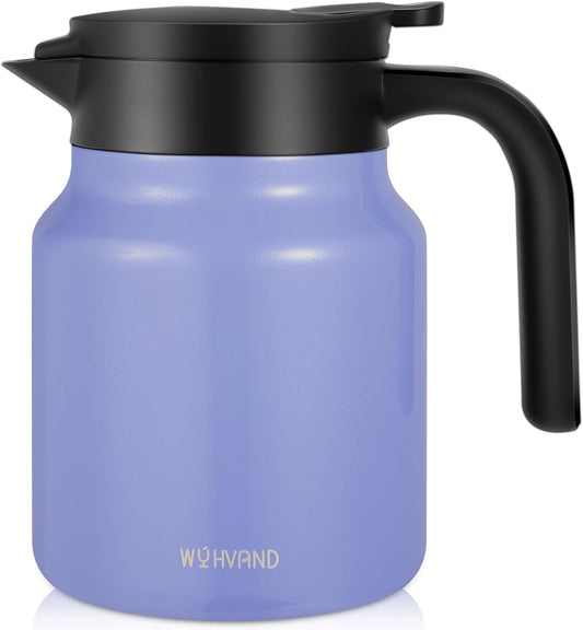 34Oz Thermal Coffee Carafe for Hot/Cold, Stainless Steel Thermos Carafes for Hot Liquids, Dustproof Insulated Hot Water Carafe for Party/Home,Violet