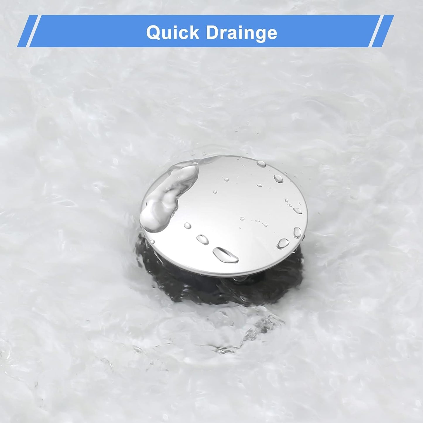 ARCORA Pop Up Sink Drain with Overflow, Chrome Bathroom Sink Drain, Pop Up Drain for Vessel Sink