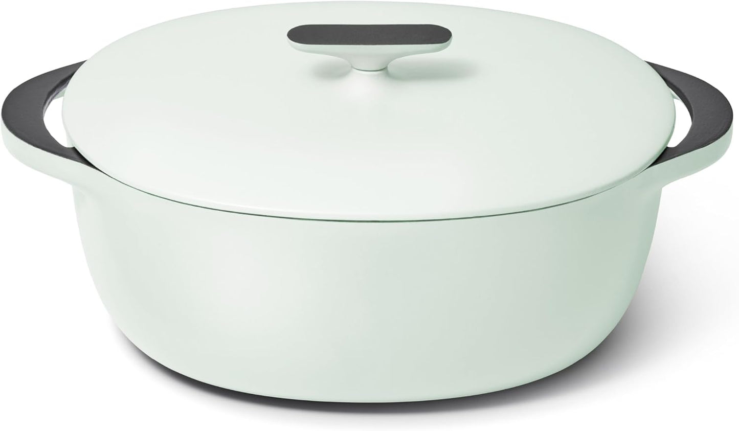 Caraway Enameled Cast Iron Dutch Oven - 8qt Dutch Oven With Lid - 3 Layer Enamel Coating - No Seasoning Required - Compatible With All Stovetops - Oven Safe - No Forever Chemicals - Light Mist