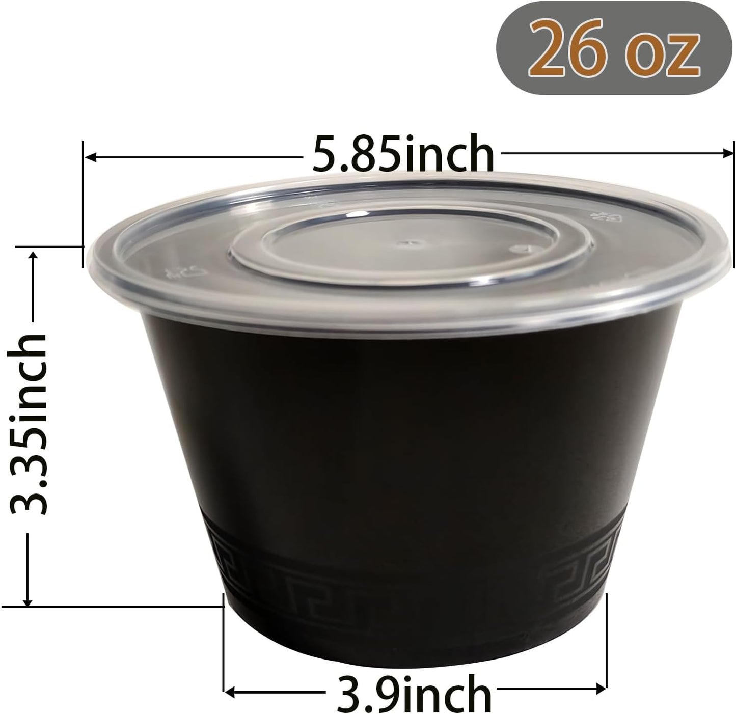 50 Pack 26 oz Disposable Meal Prep Containers with Lids,To Go Take Out Plastic Food Storage, Disposable Takeaway Boxes,Freezer, Dishwasher Safe Prep Containers,