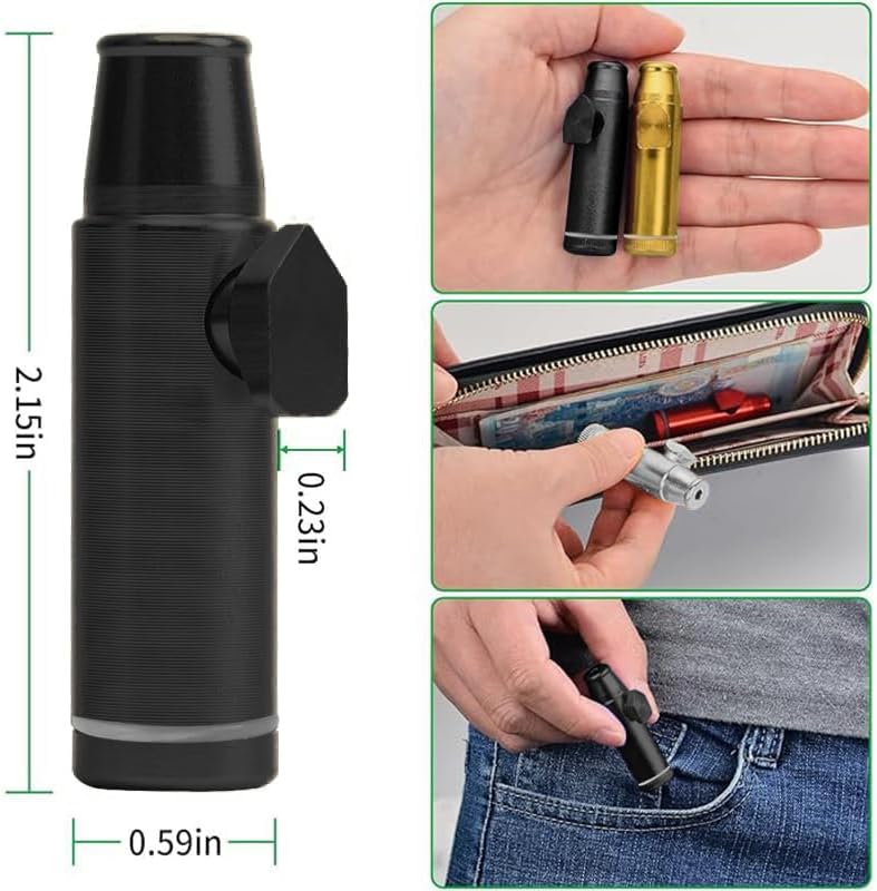 3 Pack Mini Pepper Shaker,Premium Metal Spice Dispenser and Sweetener Portable Travel Storage (Anodized Aluminum)