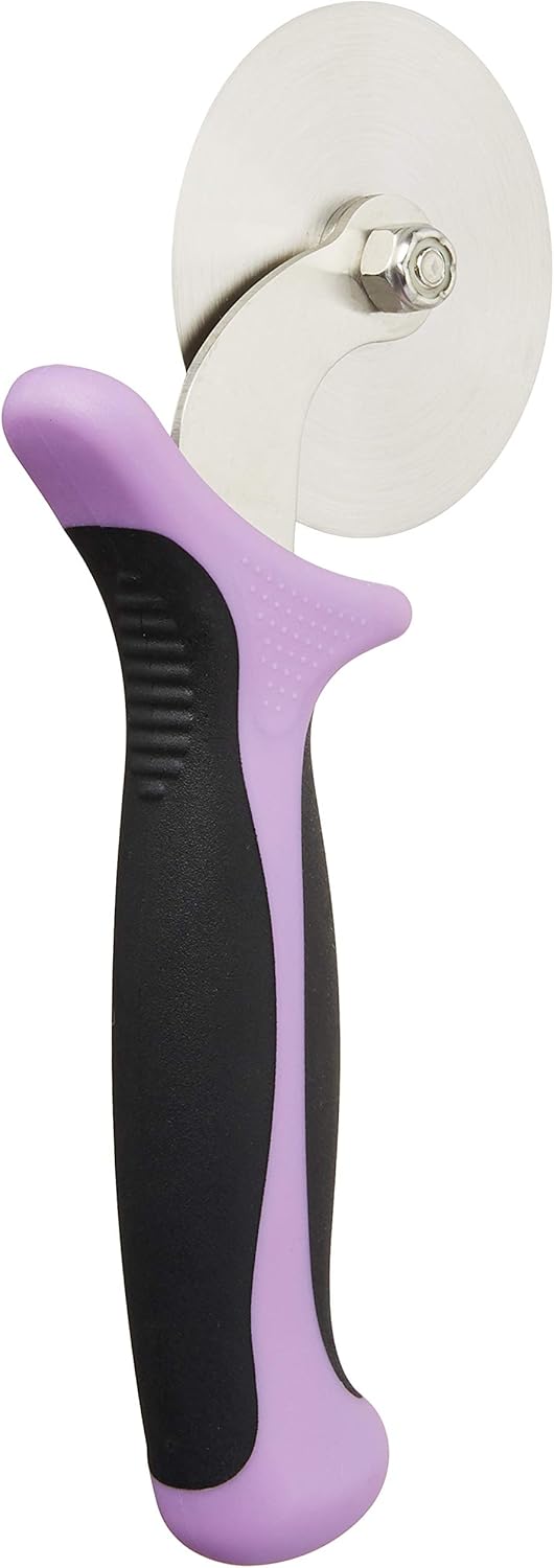 Mercer Culinary Millennia Pizza Cutter with Purple Handle, 2.75 Inch Wheel, Stainless Steel