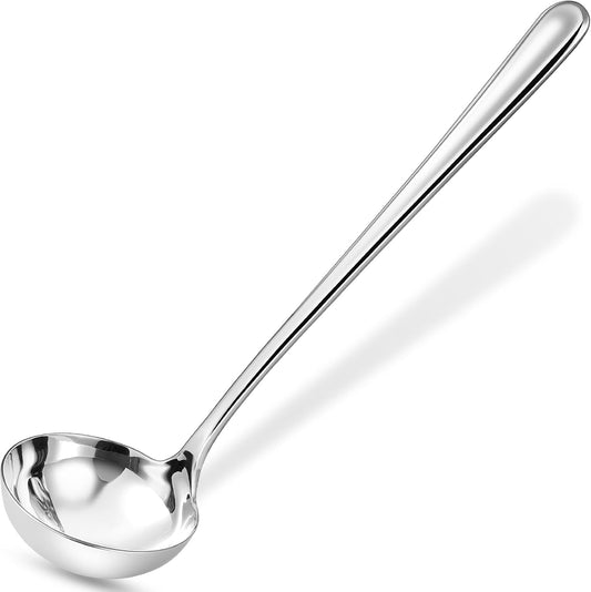 KEAWELL Premium 11" Verona Ladle, 18/10 Stainless Steel, Heavy-Duty with Deep Bowl, High-Polished Finish, Ergonomic Handle for Smooth Pouring, Dishwasher Safe (1, 11" Soup Ladle)