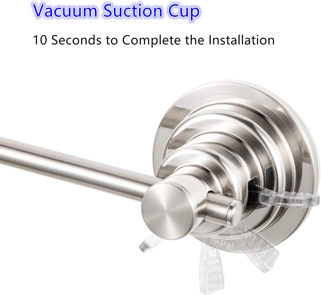 JiePai Suction Cup Towel Bar 16 Inch,Removable Vacuum Suction Towel Holder Suction Towel Rack Brushed Nickel