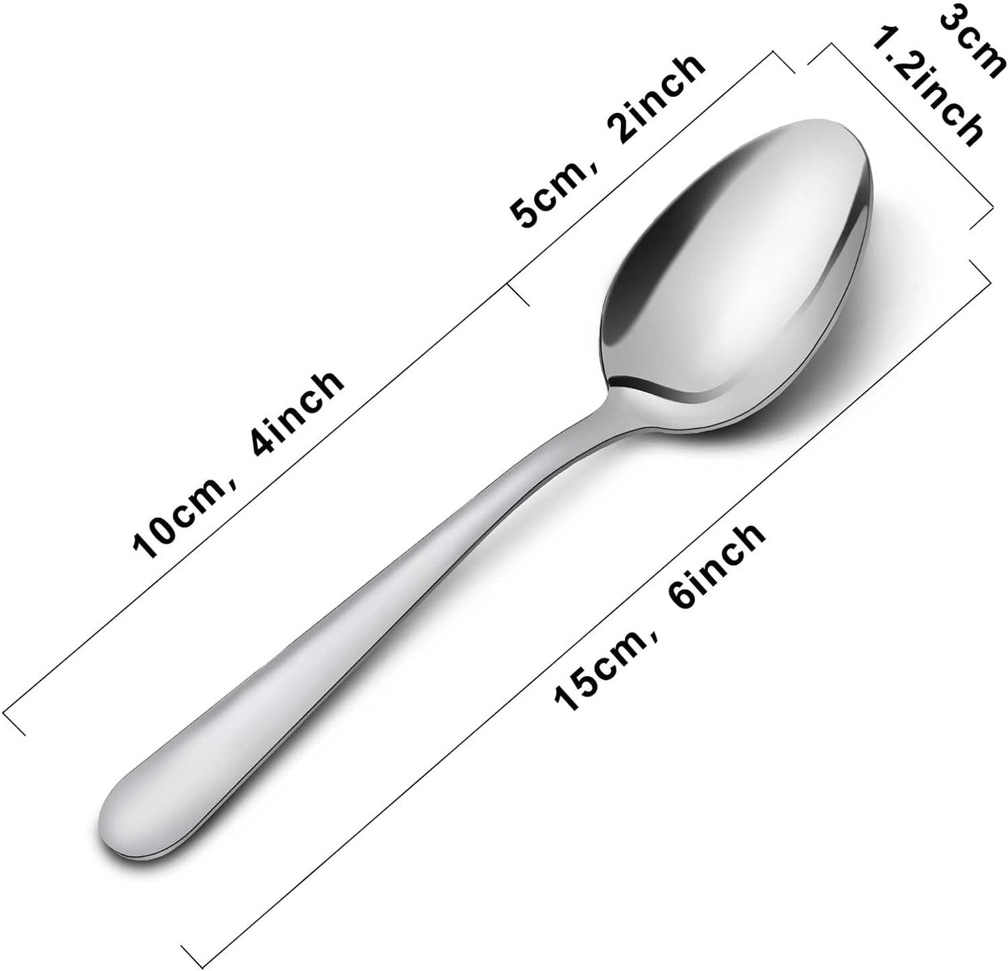 36-Piece Stainless Steel Silverware Set, 5.9" Tea Spoons, Durable Small Spoons, Cost-effective for Home, Kitchen, Restaurant - Mirror Polished, Dishwasher Safe