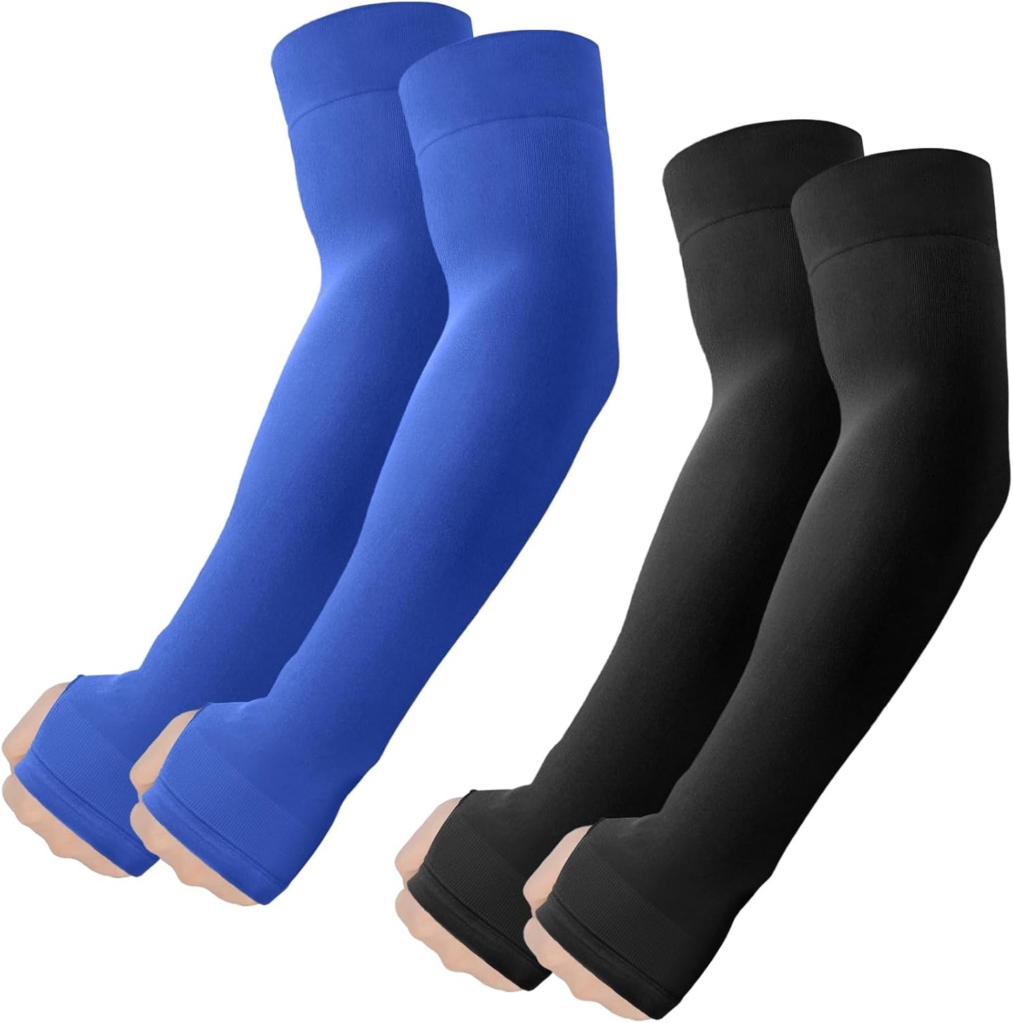 Arm Sleeves with Thumb Hole, Cooling UV Protection Compression Tattoo Cover Up for Men/Women