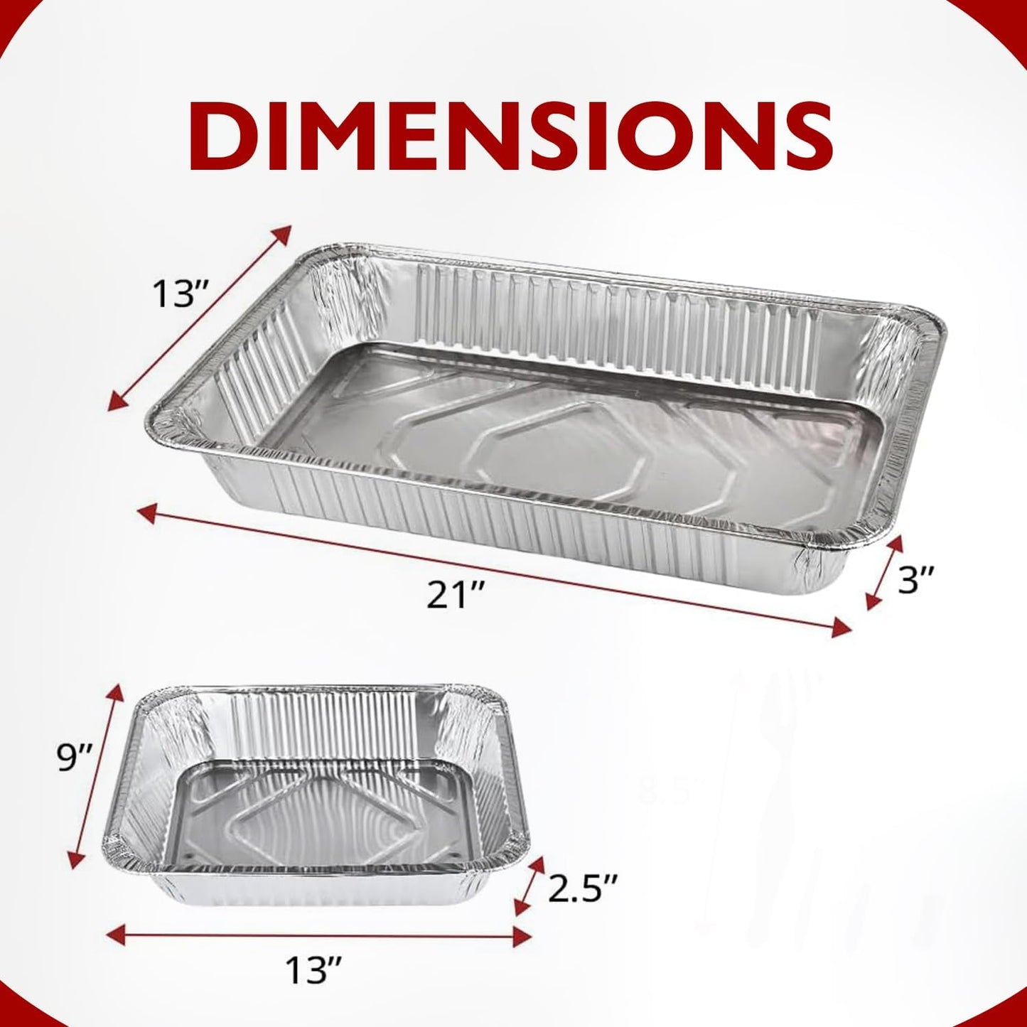Disposable Chafing Dish Buffet Set Food Warming Trays Replacement - 3 Water Food Warmer Pans - 6 Foil Pans - 6 Lids - Buffet Set Trays Food Warmers for Parties & Events
