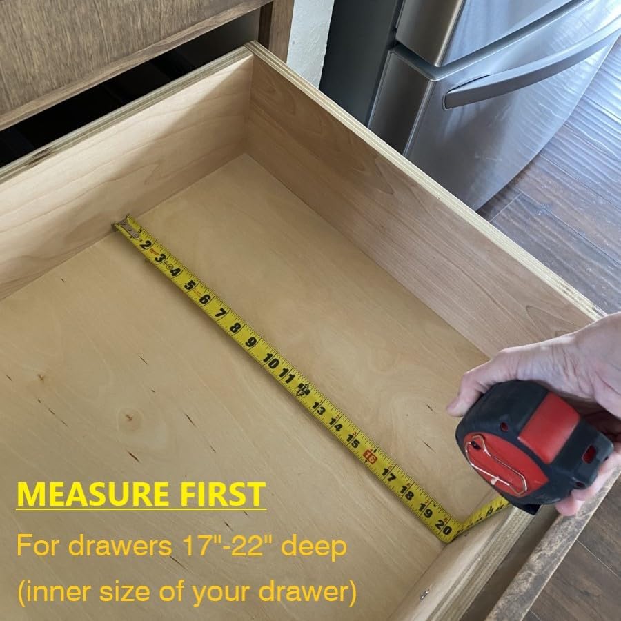 Fabsome Drawer Divider 6 Pack, Bamboo Kitchen Dividers Organizers Adjustable 17''-22'', Wooden Dresser Separators for Nursery Organization Clothes Socks Underwear Baby Clothing, with Soft Foam Ends