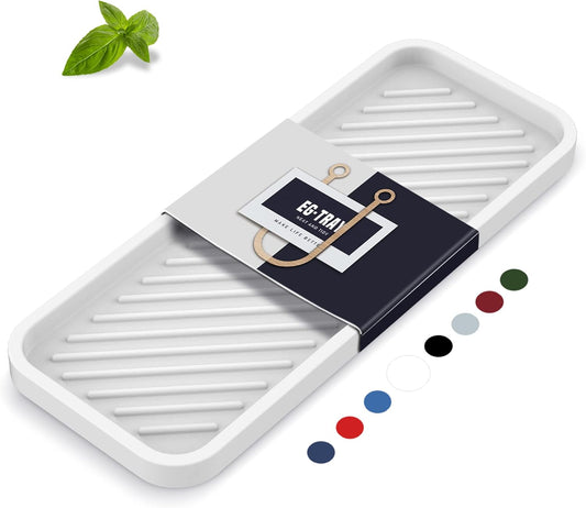 EG-SIPRO Silicone Sponge Holder, Kitchen Sink Organizer Tray, Sponge Caddy for Bathroom Counter, Dish Soap Holder, Scrubber, Soap Dispenser, Scouring Pad