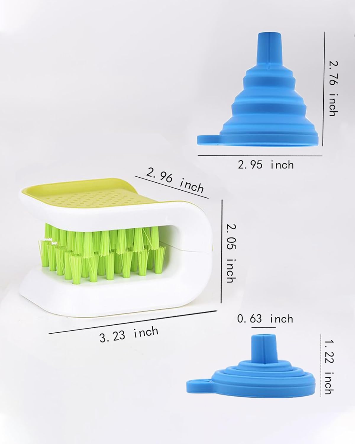 Blade Cleaner Kitchen Washing Brush Chopsticks Cutlery Cleaning Brush Double-Sided Scrubber Multifunctional Knife Sponge 1 PC with Silicone Funnel