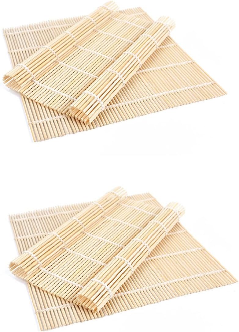 4 Pack Bamboo Sushi Rolling Mat, Sushi Roll Maker (9.5" x 9.6")
