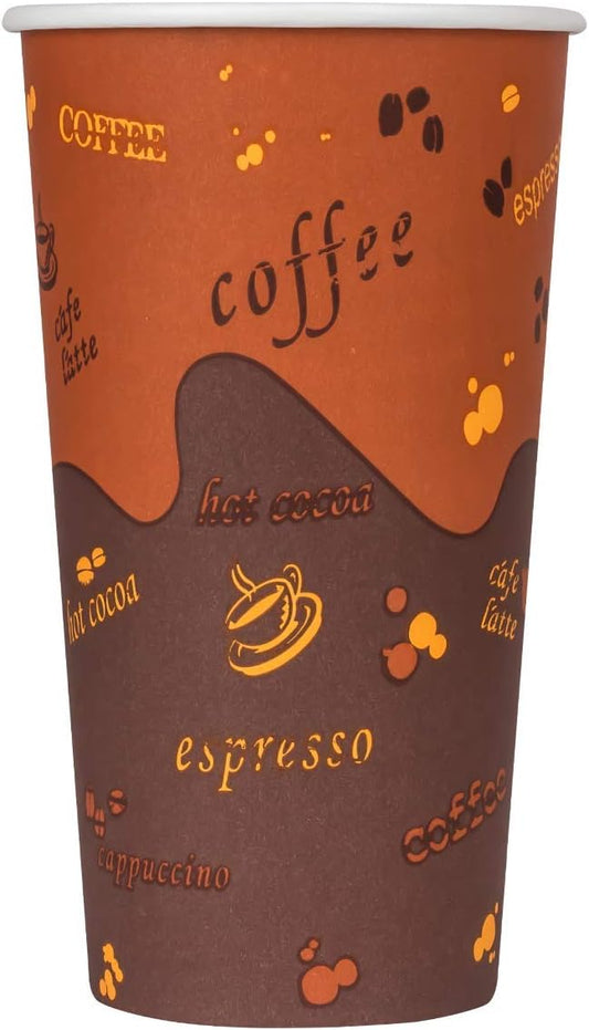 Karat 20 oz Paper Hot Coffee Cups [600 ct] Disposable, Leak-Resistant Double Poly-Lined Cups for Hot Beverages, 90mm (C-K520)