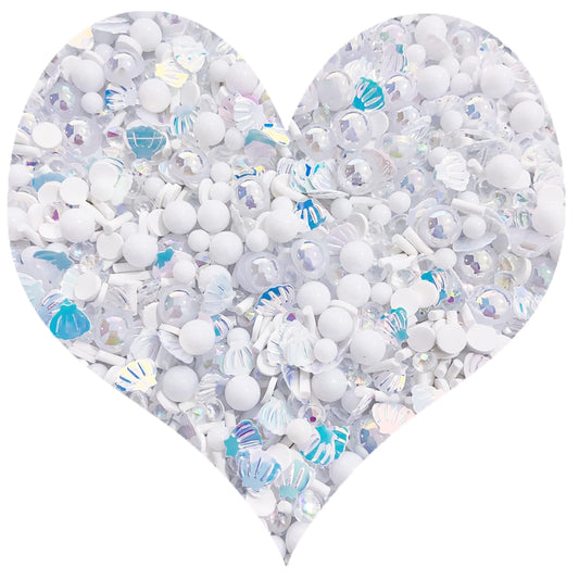 EHOPE Fake Sprinkles Polymer Sprinkles Faux Sprinkles Fake Candy Sprinkles Clay Sprinkles Polymer Clay Slices for Nail Art DIY Crafts Cake Phone Case(40G-Silver BeiKe+ Bead-47)