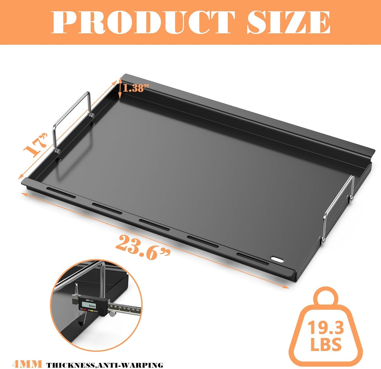 Griddle Inserts for Charbroil Performance TRU-Infrared 450 3-Burner 463371719 463370719 463371116 463280019 Gas Grills, Griddle Top Replacement Parts for Charbroil Performance 4 Burner Grill