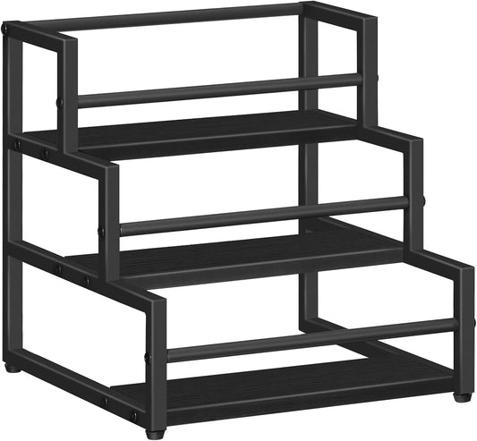 HOOBRO Coffee Syrup Rack Organizer, 3-Tier 12-Bottle Syrup Holder Stand for Coffee Bar, Wine Rack Countertop Storage Rack for Syrup, Wine, for Kitchen Coffee Station, Black BB38JJ01