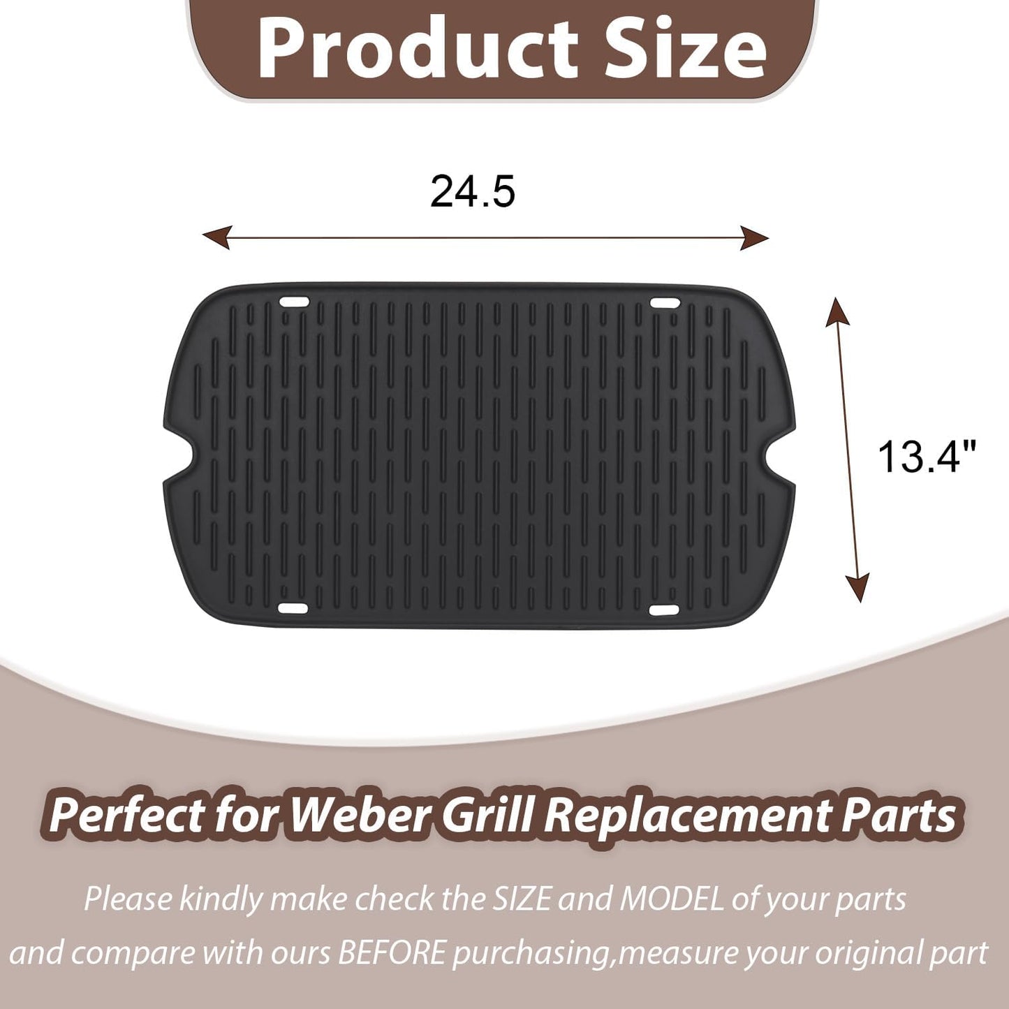 Griddle for Weber Traveler Grill 9010001 9020001 9030001, 7034 Cast Iron Griddle Insert Replacement Parts for Weber Traveler 9013001 9011701 Flat Top Griddle Accessories with Carry Bag