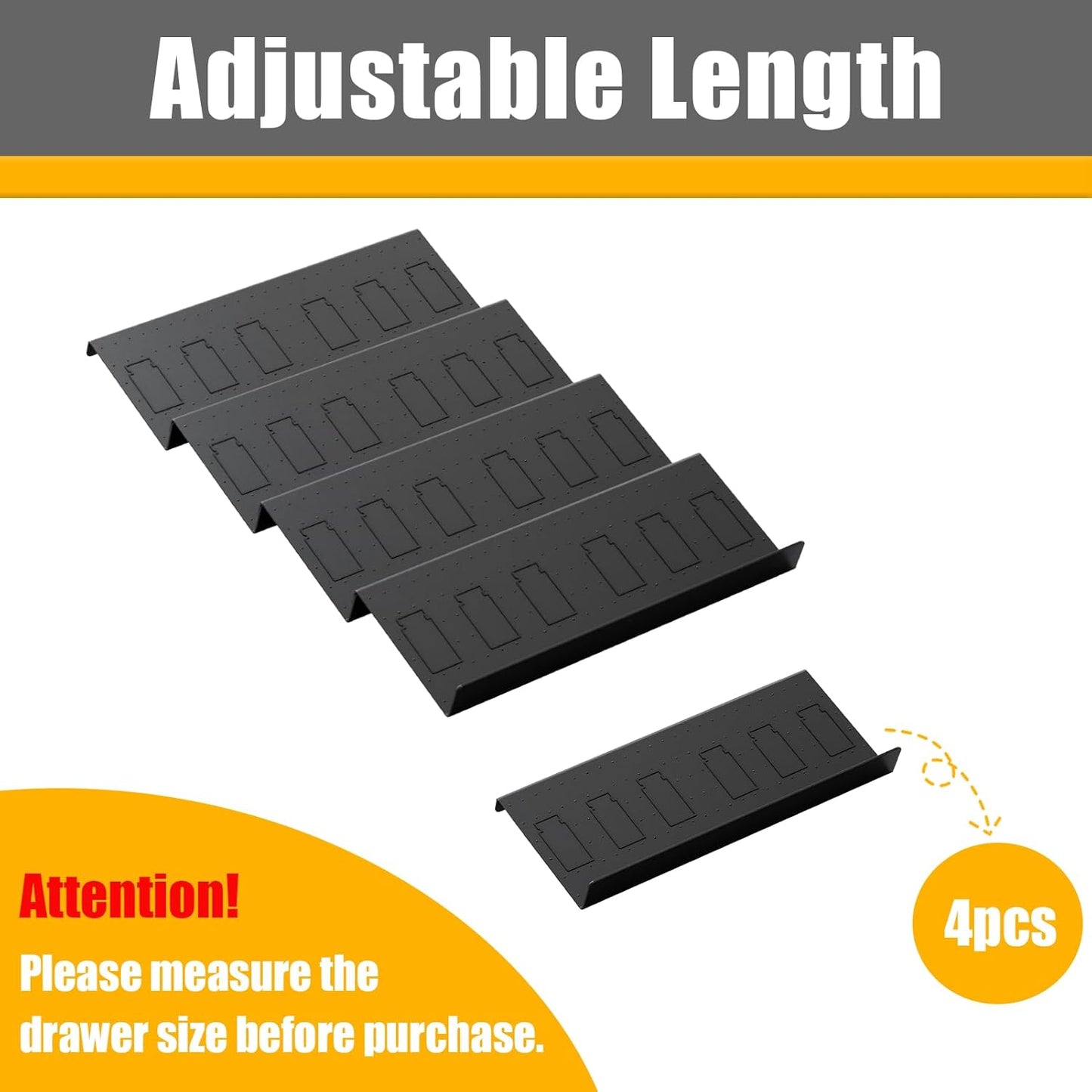 Famhap Spice Drawer Organizer, 4 Tier Expandable from 11.6" to 23.2" Seasoning Rack Tray Insert for Kitchen Drawers, Spice Rack Tray for Drawer/Countertop