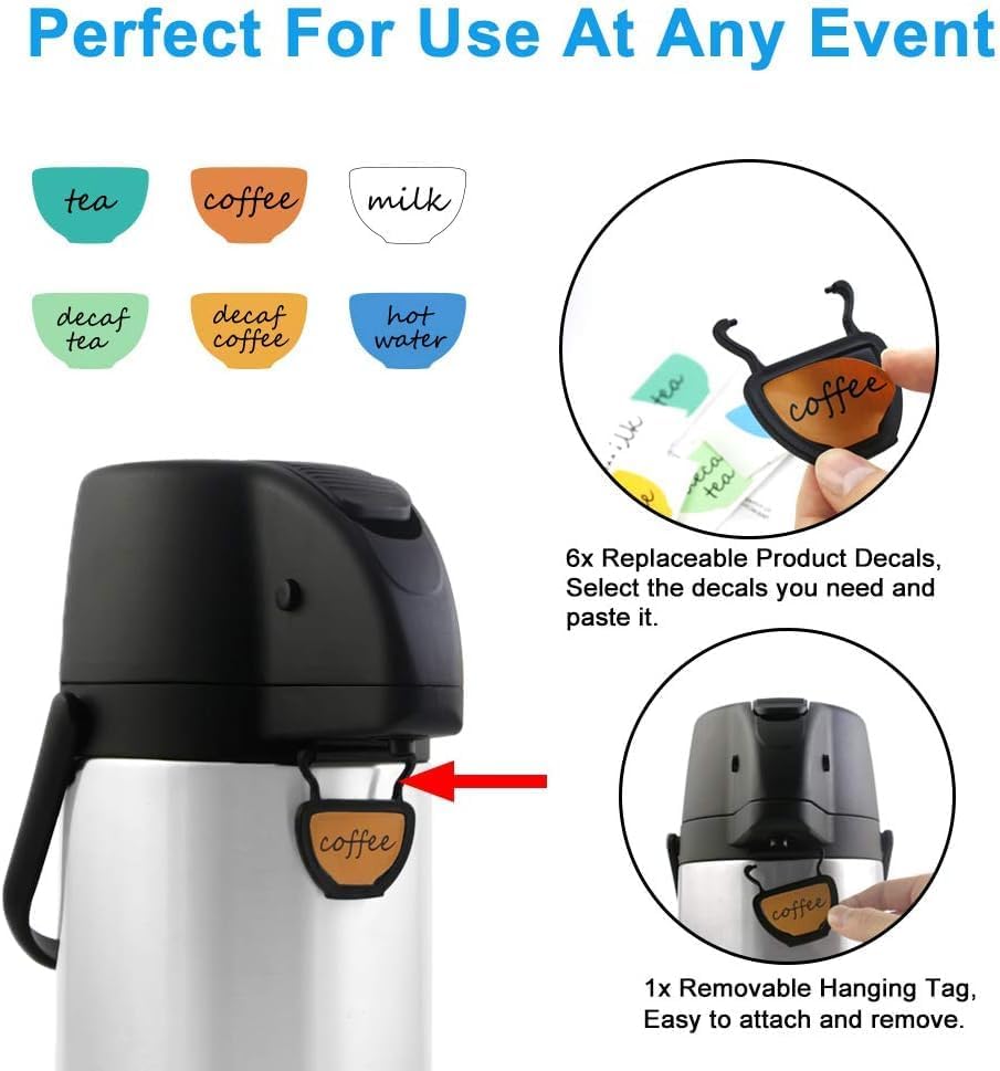 Airpot Coffee Dispenser Thermal with Pump,2.5L/85 Oz Insulated Stainless Steel Large Airpot Coffee Carafe Lever Action for Hot/Cold Water,Thermal Carafes for Hot Cocoa for Parties