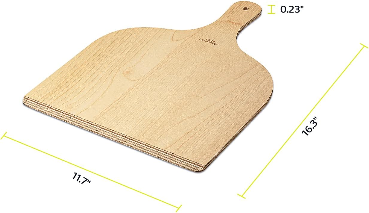 G.a HOMEFAVOR 2 Pack Wooden Pizza Peel - Pizza Paddle Spatula 12 inch with Wood Handle, Oven Accessory for Pizza Making, Large Cutting Board for Transferring Pizza