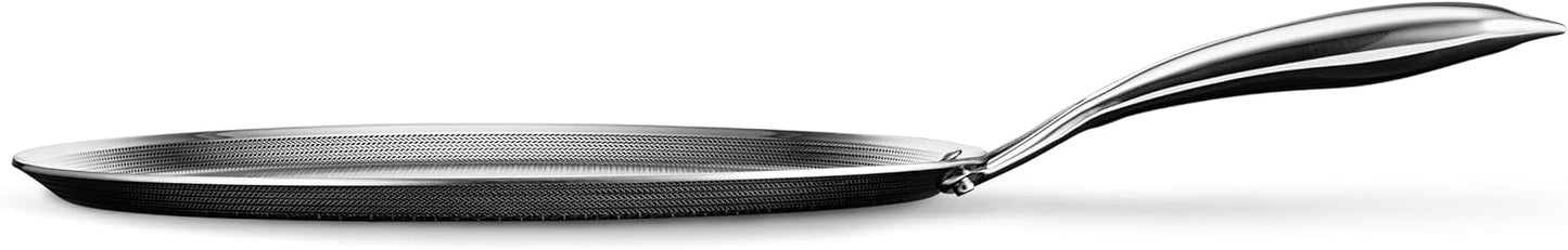HexClad Hybrid Nonstick 12-Inch Griddle Pan, Stay-Cool Handle, Dishwasher-Friendly, Oven-Safe Up to 900°F, Induction Ready, Compatible with All Cooktops