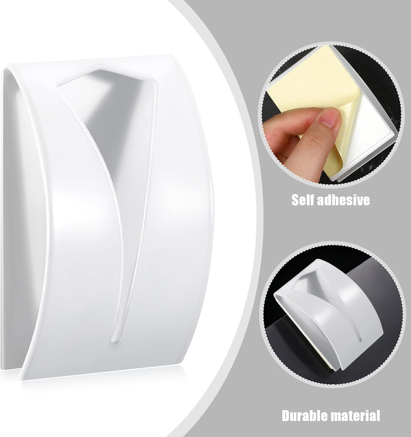 Boao 4 Pcs Self Adhesive Towel Hook Holder Grabber Stainless Steel Kitchen Dish Towel Hook Wall Mount Non Drilling Hangers Rack Hand Tea Holders for Bathroom Accesories Kitchen Gadgets(Black, White)