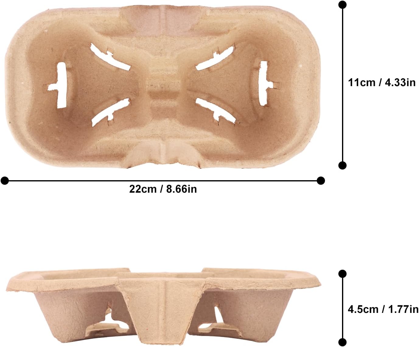 100 Pack Eco-Friendly Two Cup Drink Carrier, Disposable Cup Holder Tray for Your Beverage Needs? to Go Cup Holder for Hot and Cold Drinks by IHDYPPEW