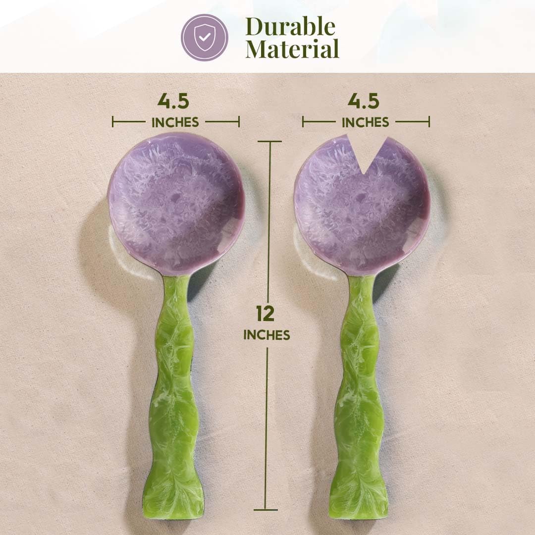 Folkulture Salad Servers or Salad Tongs | Set of 2 (12") Serving Spoons in Kitchen Essentials or Kitchen Utensils Set | Resin Salad Tongs for Serving | Salad Hands or Serving Utensils for Home