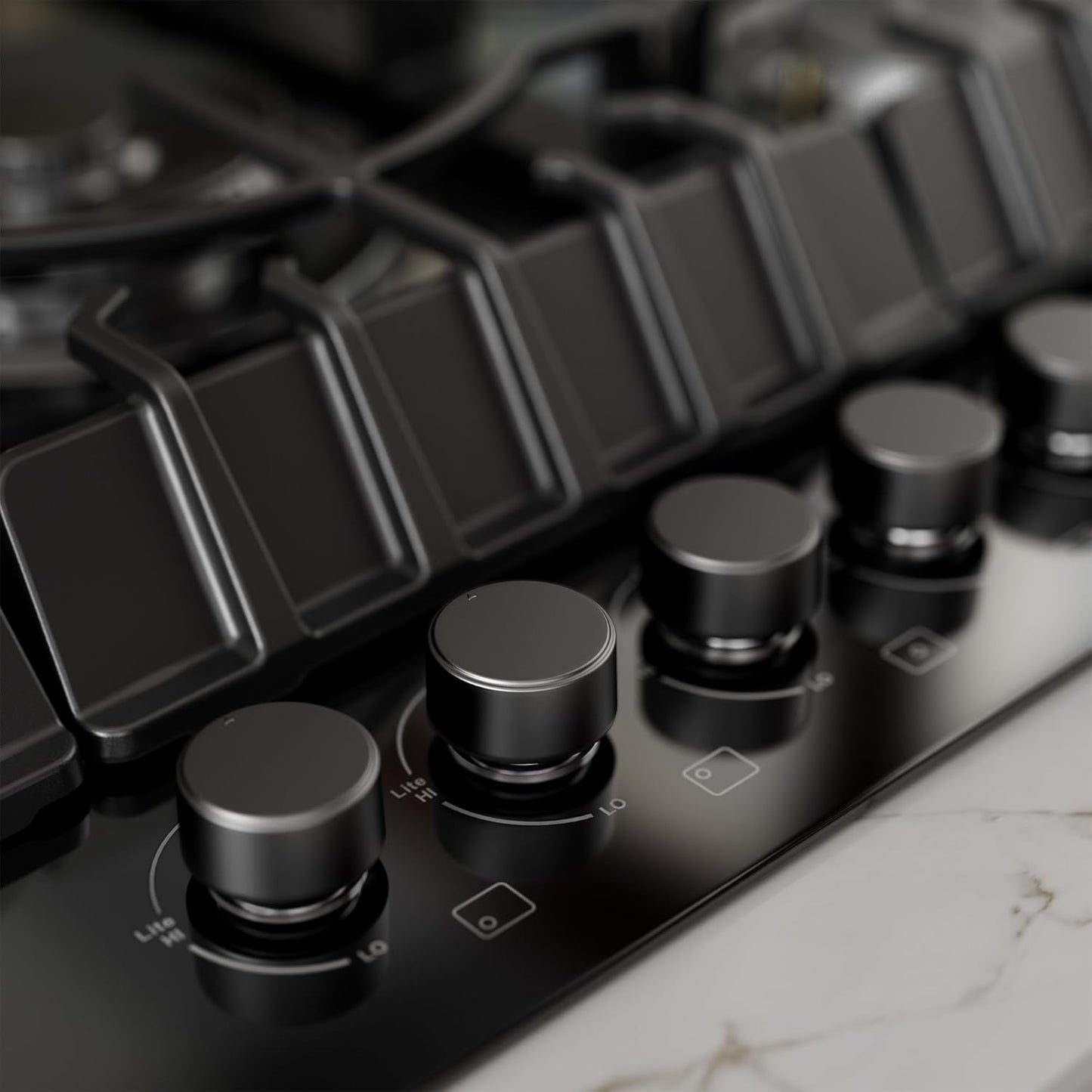 Empava 36" Gas Stove Cooktop NG/LPG Convertible with 5 Italy Sabaf Sealed Burners in Black Tempered Glass, 36 Inch