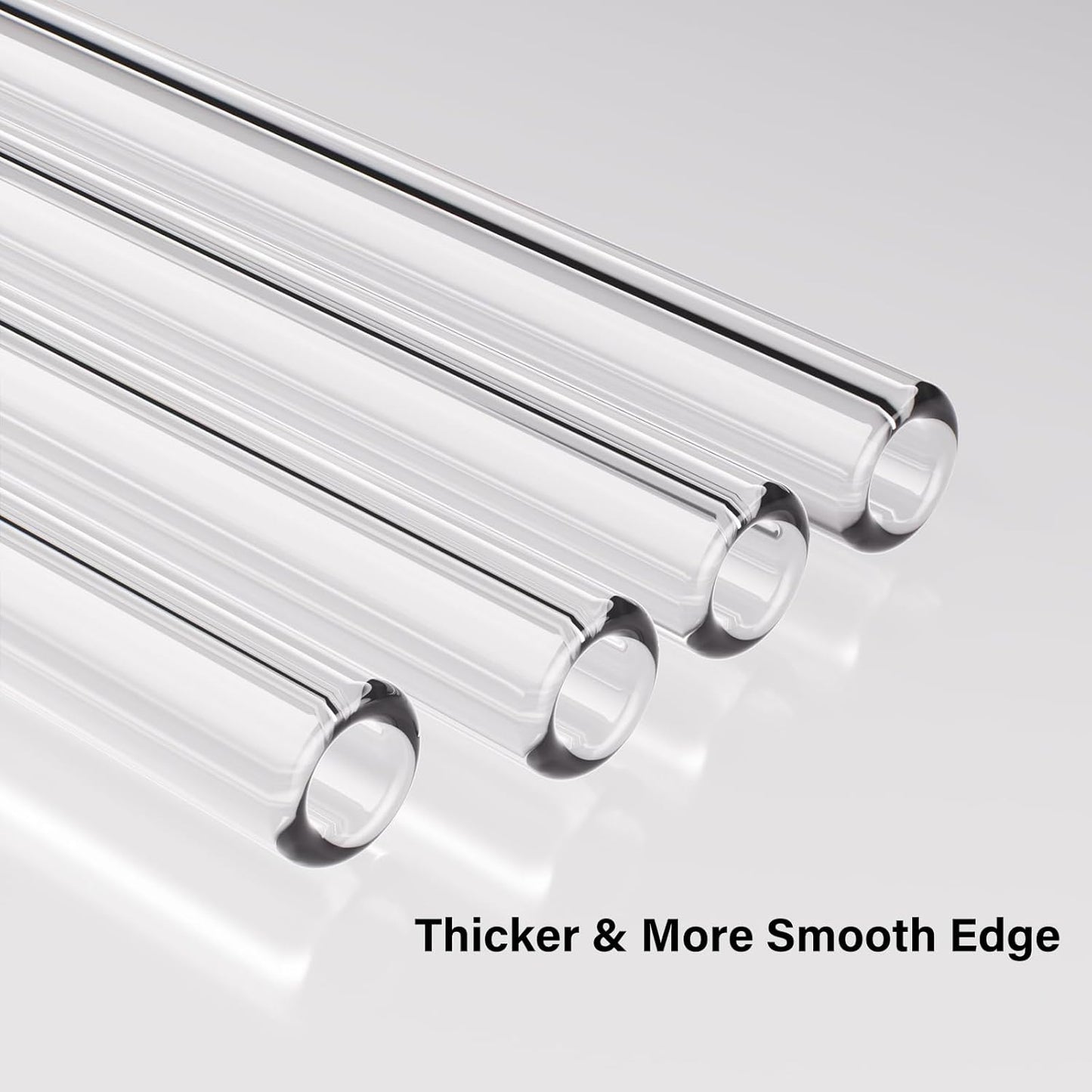 Reusable Glass Straws Colorful Twist Shape Sets of 8 with 4 Bent and 4 Straight Straws & 2 Cleaning Brushes, 8"x 0.3" Thick Clear Glass Drinking Straw for Tumblers Gift Wrap Dishwasher Safe