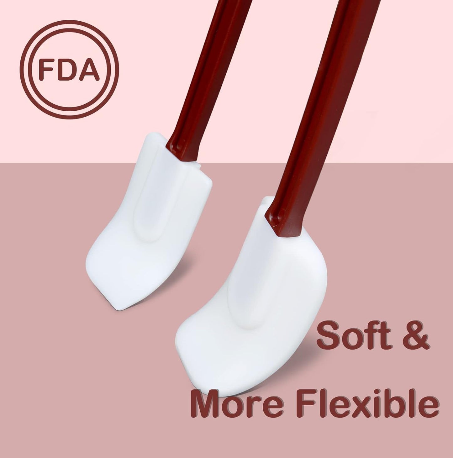 9.5 INCH Silicone Spatulas Heat Resistant Heavy Duty Rubber Spatulas Commercial Spatulas Set for Kitchen Use Silicone Cooking Utensils Sets of 2