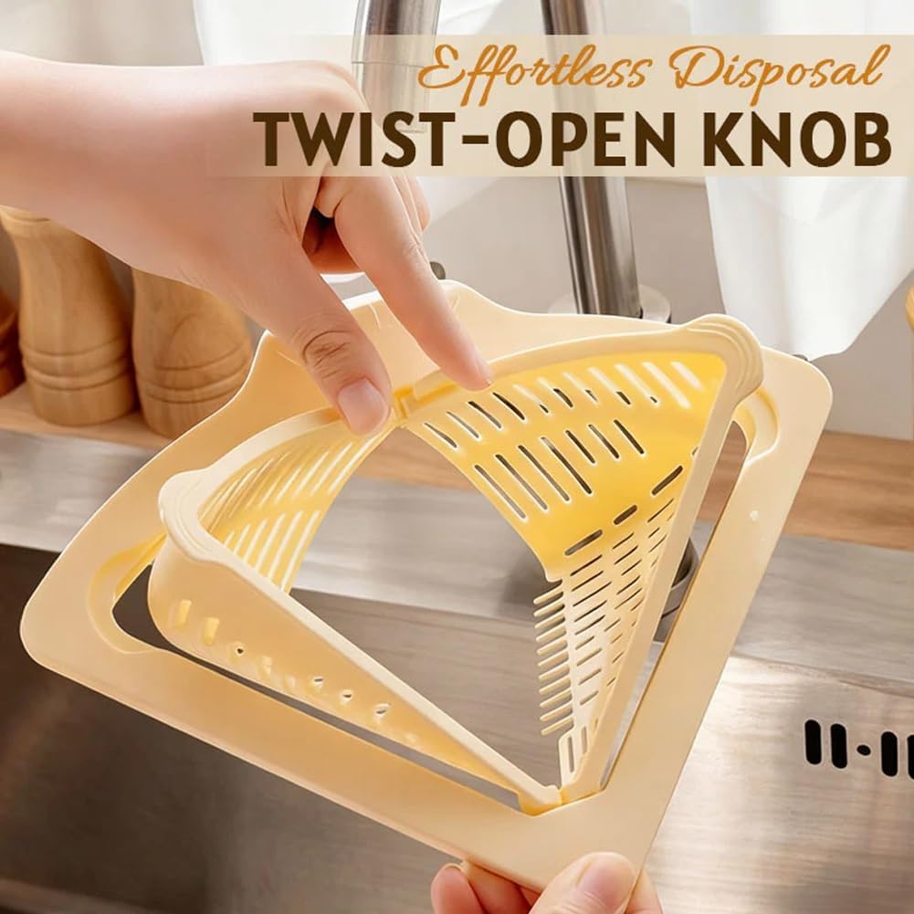 Magnetic Drainage & Filter Basket, Punch-Free Triangular Sink Strainer with Twist-Open Bottom, Strong Magnetic Fixation, Corner Kitchen Organizer for Washing Fruits & Vegetables(2pcs Color a)