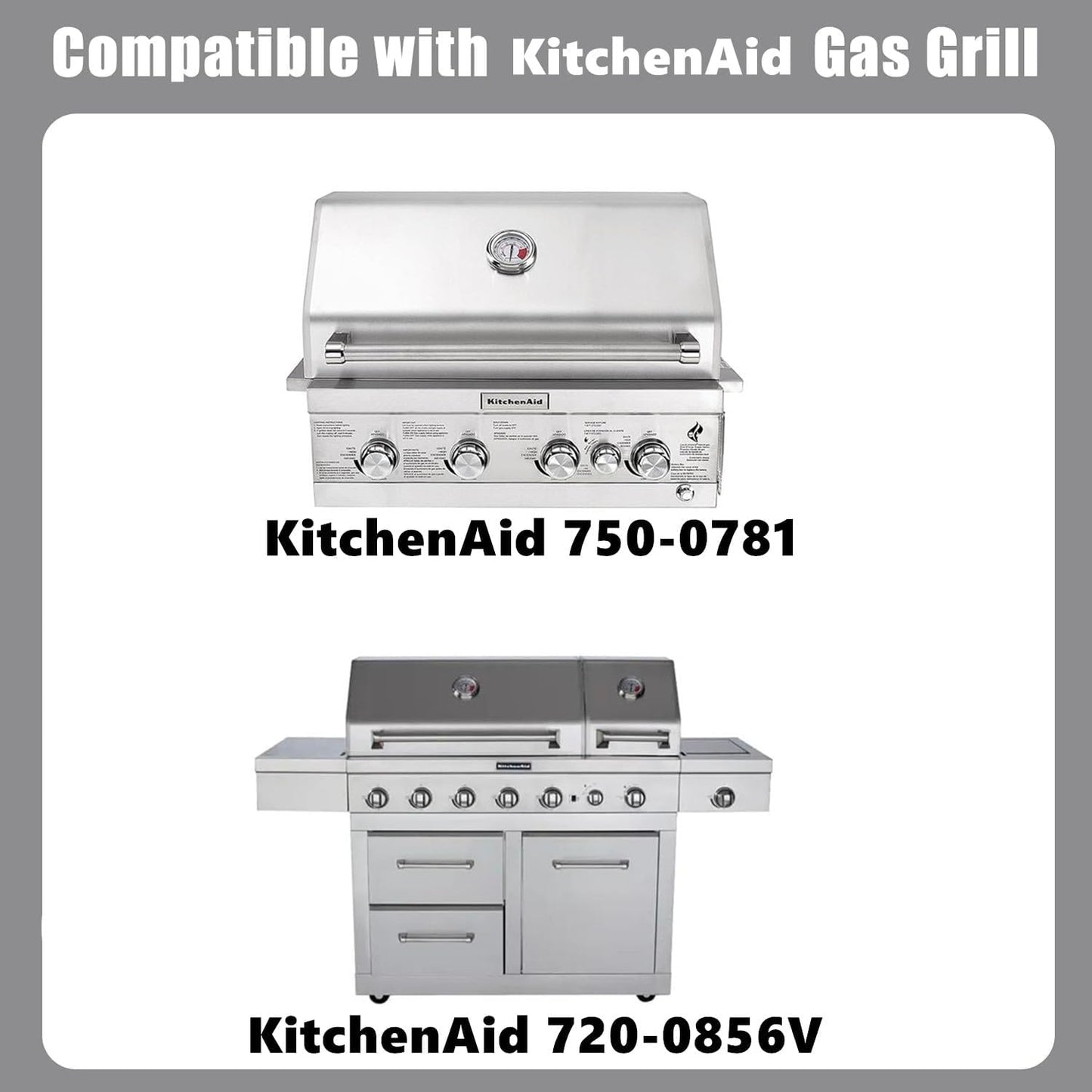 Full Size Griddle with Handles for Kitchen Aid 740-0781 720-0856, Flat Top Grill Insert Replacement for KitchenAid 730-0336D 720-0856V Nexgrill 720-0856 740-0781, Carbon Steel, Non-stick