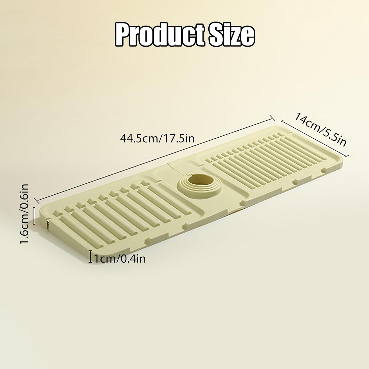 Faucet Mat for Kitchen Sink - 2024 Upgraded Premium Silicone Splash Guard with Fast Drying Properties - Protective Sink Tray Ideal for Stone Sinks in Kitchen & Bathroom (2, Yellow)